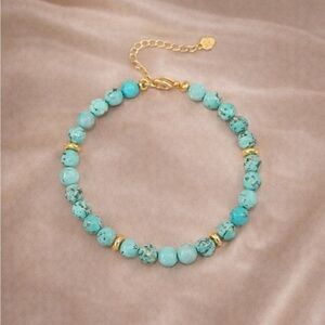 Turquoise Emerald Blue Beaded Bracelet